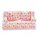 Hot Sale Mini Furniture Flower Sofa 20cm Couch +2 Cushions For Doll House Accessories