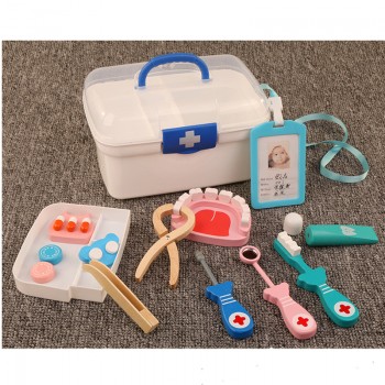 16Pcs Children Pretend Play Doctor Toys Kids Wooden Medical Kit Simulation Medicine Chest Set for Kids Interest Development Kits