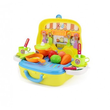 26pcs/set Kids kitchen cooking play set portable cabinet design pakage play house toy pretend play set toy gift for children