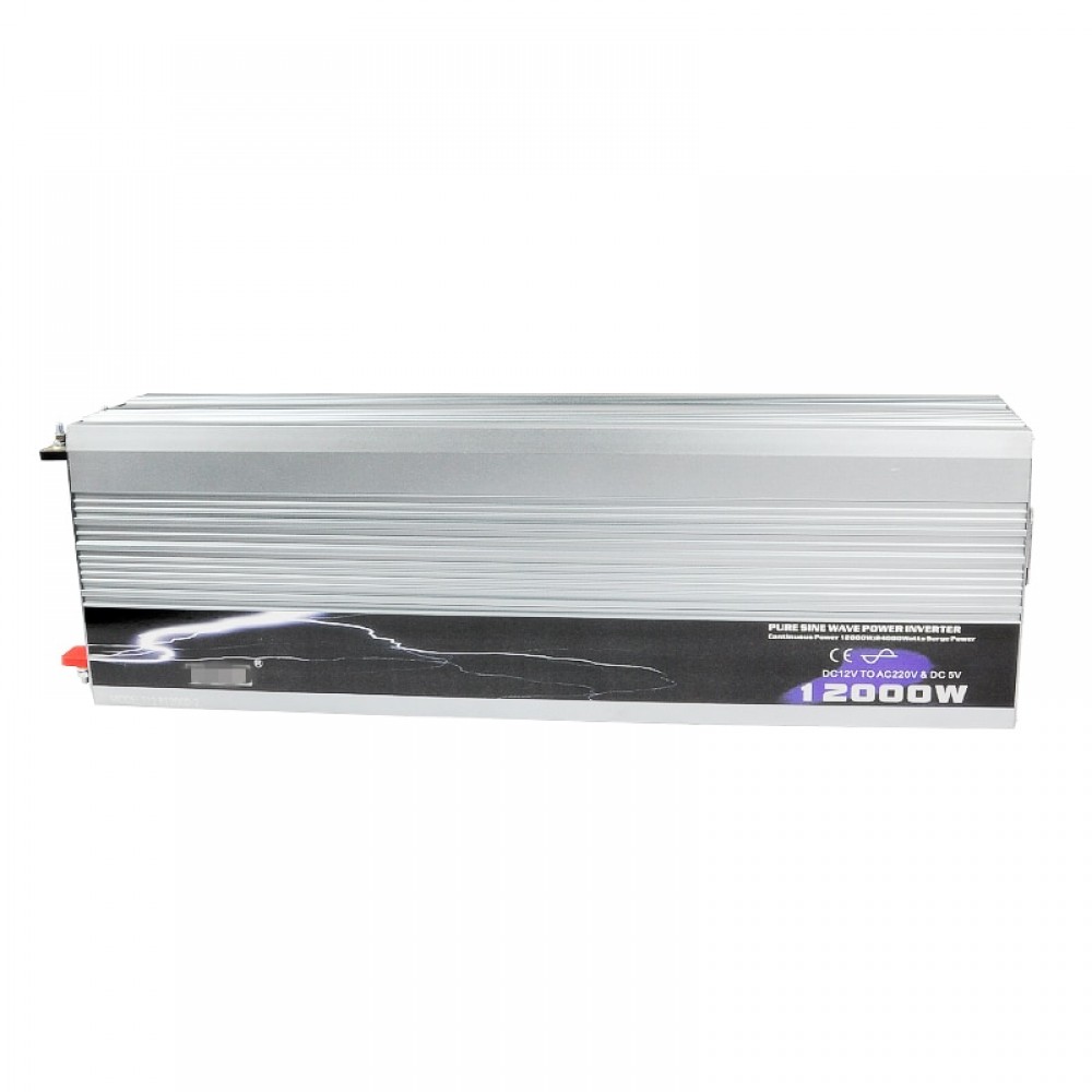 12000W Car Inverter Pure Sine Wave DC 12V/24V/48V to AC 220V Off-Gird Solar/Wind Power Inverter High Power Tools Converter + USB