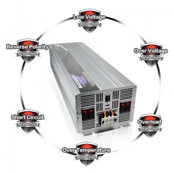 12000W Car Inverter Pure Sine Wave DC 12V/24V/48V to AC 220V Off-Gird Solar/Wind Power Inverter High Power Tools Converter + USB