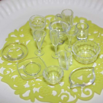33pcs/lot plate cup dish bowl tableware set  Dollhouse Miniature Toy Doll Food Kitchen living room Accessories 1:12 Scale