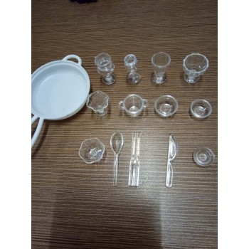 33pcs/lot plate cup dish bowl tableware set  Dollhouse Miniature Toy Doll Food Kitchen living room Accessories 1:12 Scale