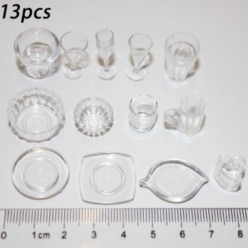 33pcs/lot plate cup dish bowl tableware set  Dollhouse Miniature Toy Doll Food Kitchen living room Accessories 1:12 Scale