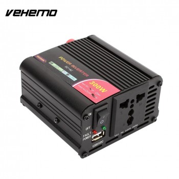Vehemo Aluminium Alloy DC12V To AC220V Power Inverter Automobile Car Inteverter Dual Converter Portable Adapter Premium Quality