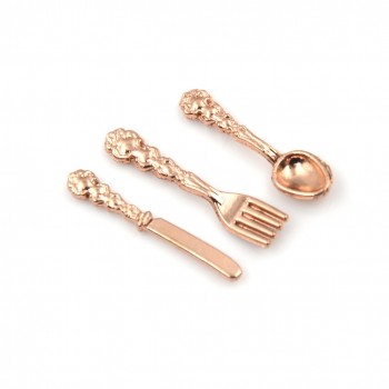 12PCS Simulation Kitchen Food Furniture Toys Dollhouse Miniature Accessories 1:12 Fork Knife Soup Spoon Tableware