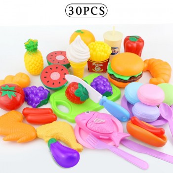 12-31PCS Cutting Fruit Vegetable Food Pretend Play Do House Toy Childrens Kitchen Kawaii Educational Toys Gift for Girl Kids