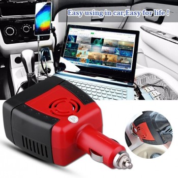 Car Power Inverter USB 2.1A 75w DC 12V AC 220V 50HZ Converter Adapter With Cigarette Lighter Car Charger For Phone Laptop
