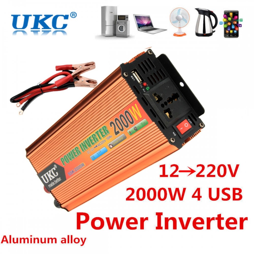 Car Inverter 12V 220V Peak- 600/1000/2000/4000W Power Inverter Voltage transformer inverter 12V-220V Power Supply Switch