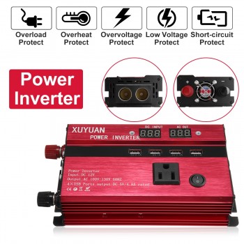 KROAK Inverter 12V 220V 3000W Peak Car Power Inverter Voltage Transformer Converter 12 220 Charger Solar Inversor 12V 220V