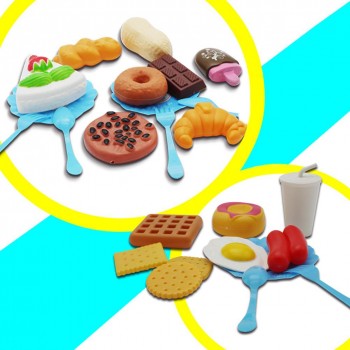 RCtown 34pcs Children Kitchen Toys Cutting Fruit Vegetable Plastic Drink Food Kit Kat Pretend Play Early Education Toy For kids