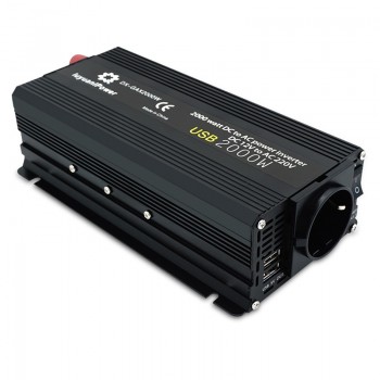 Dual USB 2000W Watt DC 12V to AC 230V Portable Car Power Inverter Charger Converter Adapter DC 12 to AC 230 Modified Sine Wave