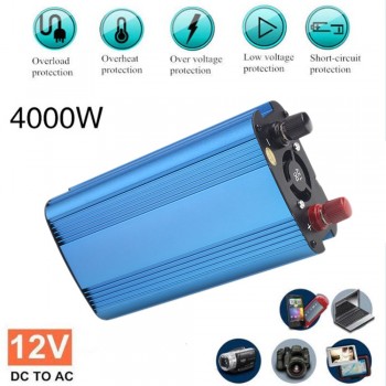 4000W Solar Power Inverter Car sine wave waveform Converter USB  DC 12V To AC 220V Household Power Supply Voltage Transformer