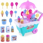 Funny Mini Toy Candy Ice-cream Truck Car With Light Music Plastic Girl Soft Educational Interactive Toys For Children Baby