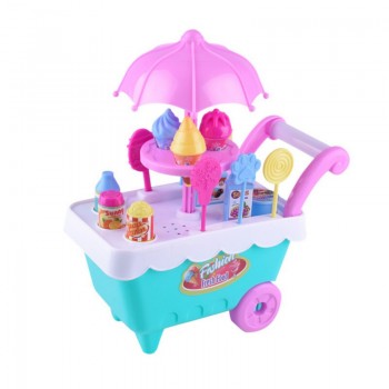 Funny Mini Toy Candy Ice-cream Truck Car With Light Music Plastic Girl Soft Educational Interactive Toys For Children Baby