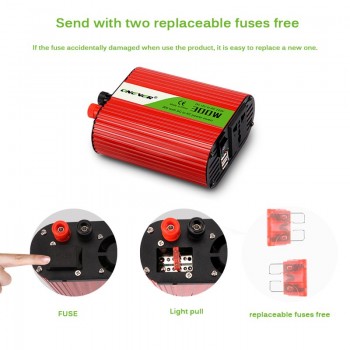 Onever Inverter 12v 220v 300W Power Inverter with Dual USB Charging Car Converter 12v to 220v 50Hz Transformer Adapter Outlet