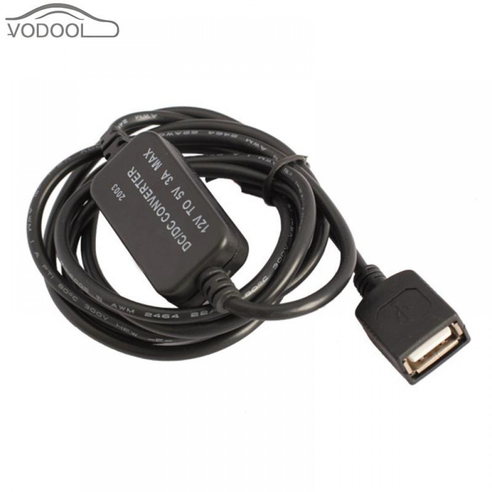 Waterproof 12V to 5V 3A MAX 15W USB Female DC-DC Buck Car Auto Power Inverter Converter Step Down Module Power Supply Cable Wire