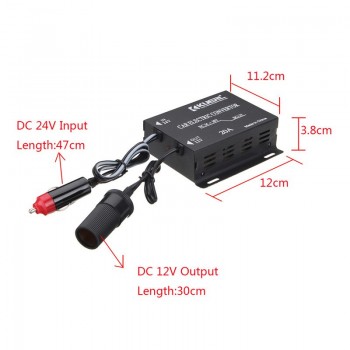 DC 24V to DC 12V Car Power Supply Electric Converter Inverter Transformer 20A DC 12V Inversor Adapter Aluminium Alloy
