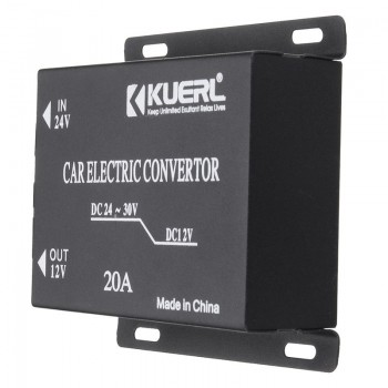 DC 24V to DC 12V Car Power Supply Electric Converter Inverter Transformer 20A DC 12V Inversor Adapter Aluminium Alloy