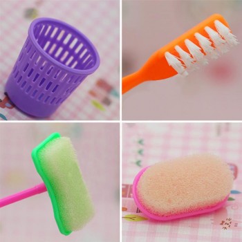 9Pcs Mini Pretend Play Mop Broom Toys Cute Kids Cleaning Furniture Tools Kit Lovely Doll House Clean Toys (Random Color)