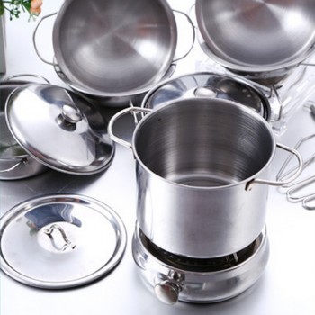 LittLove 25Pcs Stainless Steel Kids House Kitchen Toys Cooking Cookware Children Pretend Play Kitchen Playset - Silver Figures