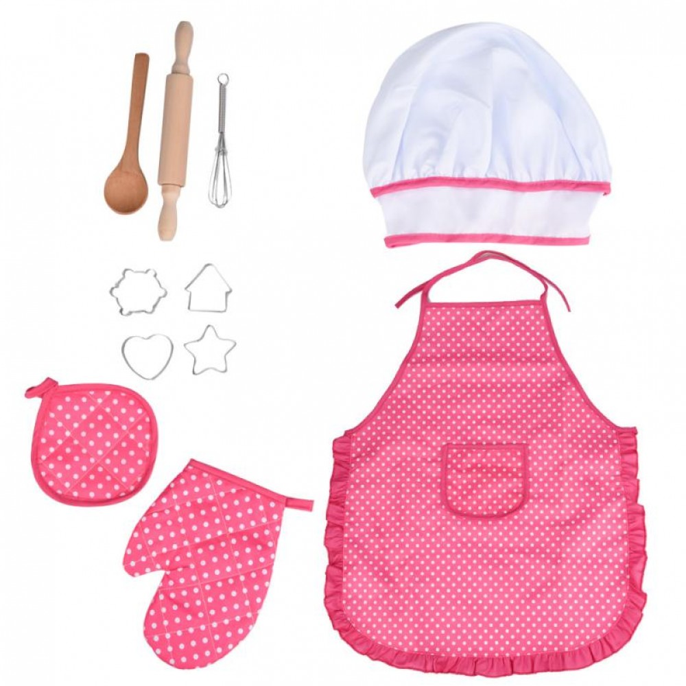 HIINST Kids Cooking And Baking Set - 11pcs Kitchen Costume Role Play Kits Apron Hat funny toy for children L815