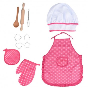 HIINST Kids Cooking And Baking Set - 11pcs Kitchen Costume Role Play Kits Apron Hat funny toy for children L815