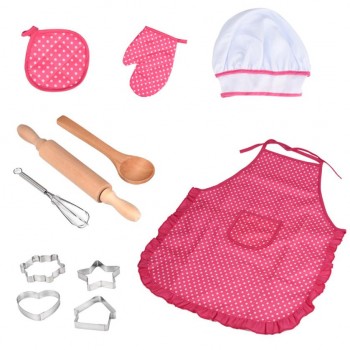 HIINST Kids Cooking And Baking Set - 11pcs Kitchen Costume Role Play Kits Apron Hat funny toy for children L815