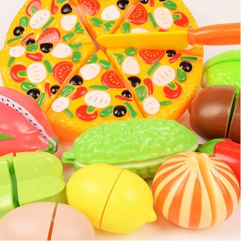 Baby Pretend Play Cutting Toys Kids Kitchen Cooking Set Plastic Fruits and Vegetables Food for Dolls Educational Girls Toys