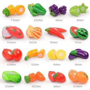 Baby Pretend Play Cutting Toys Kids Kitchen Cooking Set Plastic Fruits and Vegetables Food for Dolls Educational Girls Toys