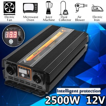 Solar Power Inverter 2500W Max 5000W DC 12V 220To 240V Modified Sine Wave Converter Power Supplies Sine Wave Converter Adapter