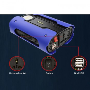 Portable 500W Pure Sive Wave Inverter 12V To 220V 110V Solar Inverter Smart Multi Protection Car Power Inverter Solar Converter