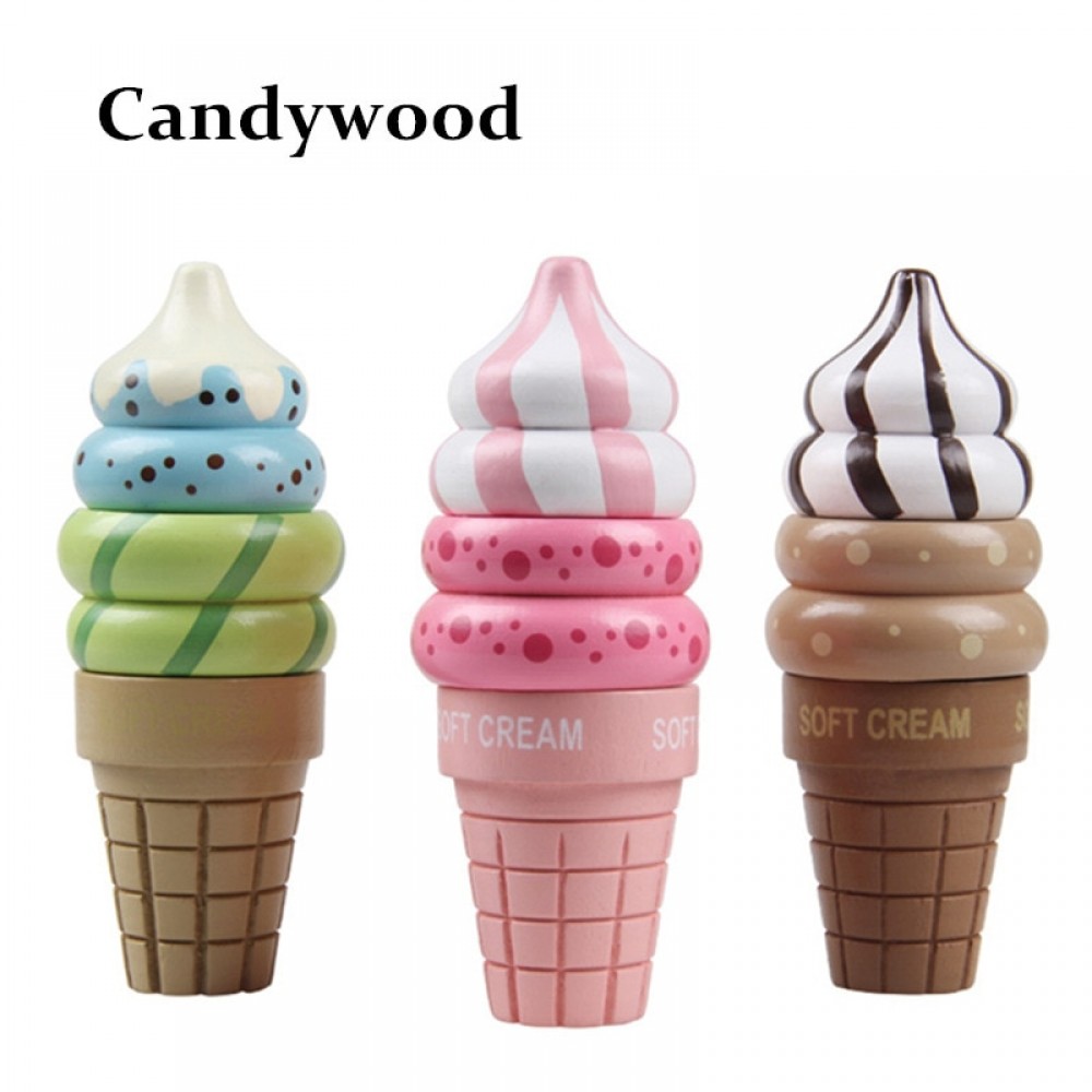 Kids Kitchen Toys Mother Garden Magnetic Toy Cute Simulation Strawberry Ice Cream Food Toys Children Play House Gift For Girls