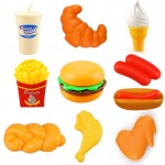 10PCS Miniature Food Kitchen Toy Set Pretend Play Do House Simulation Cooking Snack Hamburgers Educational Toys For Girl Kid