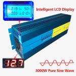 Digital Display 3000W 6000W Peak Pure Sine Wave Power Inverter DC 12V to AC 220V 230V 240V Converter Supply Solar Power