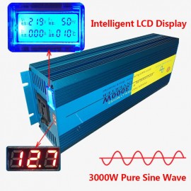 Digital Display 3000W 6000W Peak Pure Sine Wave Power Inverter DC 12V to AC 220V 230V 240V Converter Supply Solar Power