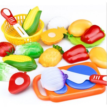 New 12Pcs/Set Safe Children Play House Toy Cut Fruit Plastic Vegetables Kitchen Classic Baby Kids Toys Pretend Educational Toys