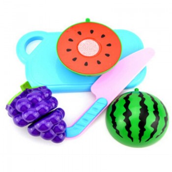 New 12Pcs/Set Safe Children Play House Toy Cut Fruit Plastic Vegetables Kitchen Classic Baby Kids Toys Pretend Educational Toys