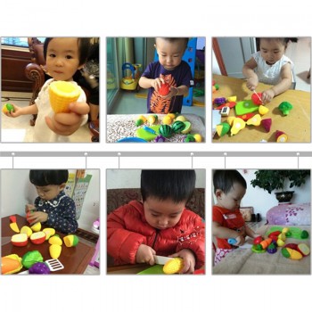 New 12Pcs/Set Safe Children Play House Toy Cut Fruit Plastic Vegetables Kitchen Classic Baby Kids Toys Pretend Educational Toys