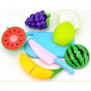 New 12Pcs/Set Safe Children Play House Toy Cut Fruit Plastic Vegetables Kitchen Classic Baby Kids Toys Pretend Educational Toys