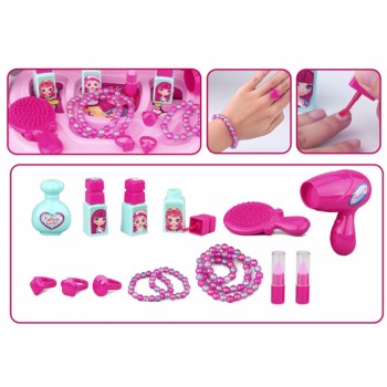 New Children Pretend Play Kid Make Up Toys Makeup Set Hairdressing Simulation Plastic Toy For Girls Dressing Cosmetic Travel Box