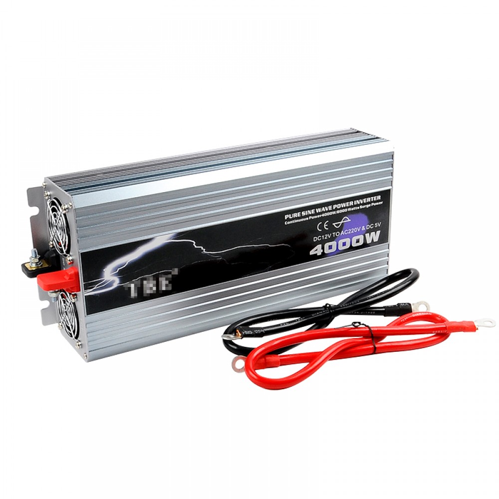 Power Inverter 4000W Pure Sine Wave Inverter DC 12V/24V/48V to AC 110/220V Car Converter Solar Power Inverter Peak Power 8000W