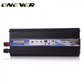 Onever Car Inverter 2000W DC 12V/24V to AC 110V/220V Power Inverter Charger Converter Sturdy Durable Vehicle Power Supply Switch