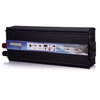 Onever Car Inverter 2000W DC 12V/24V to AC 110V/220V Power Inverter Charger Converter Sturdy Durable Vehicle Power Supply Switch