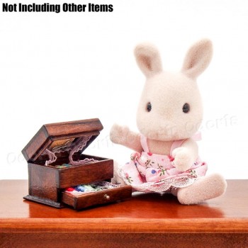 Odoria 1:12 Miniature Vintage Sewing Box with Needle Kit Dollhouse Decoration Accessories