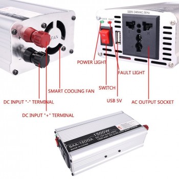 3000W DC 12V To AC 220V Pure Sine Wave Power Car Inverter Converter Voltage Transformer USB Auto Adapter High Performance