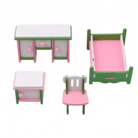 1 Set Wooden Pretend Play DollHouse Furniture Wood Dolls Miniature Fun Furniture Toys Baby Kids Room Play Toy Furniture For Doll