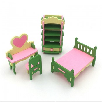 1 Set Wooden Pretend Play DollHouse Furniture Wood Dolls Miniature Fun Furniture Toys Baby Kids Room Play Toy Furniture For Doll