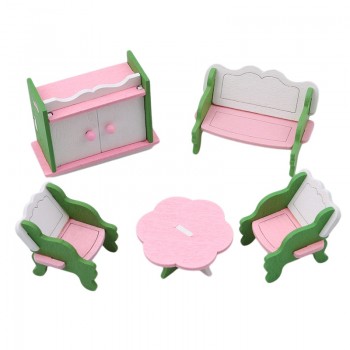 1 Set Wooden Pretend Play DollHouse Furniture Wood Dolls Miniature Fun Furniture Toys Baby Kids Room Play Toy Furniture For Doll
