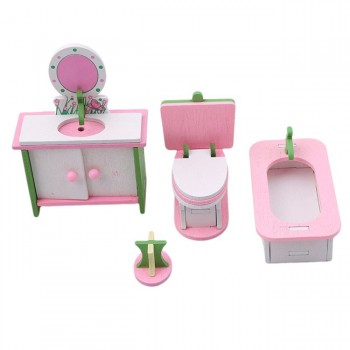 1 Set Wooden Pretend Play DollHouse Furniture Wood Dolls Miniature Fun Furniture Toys Baby Kids Room Play Toy Furniture For Doll